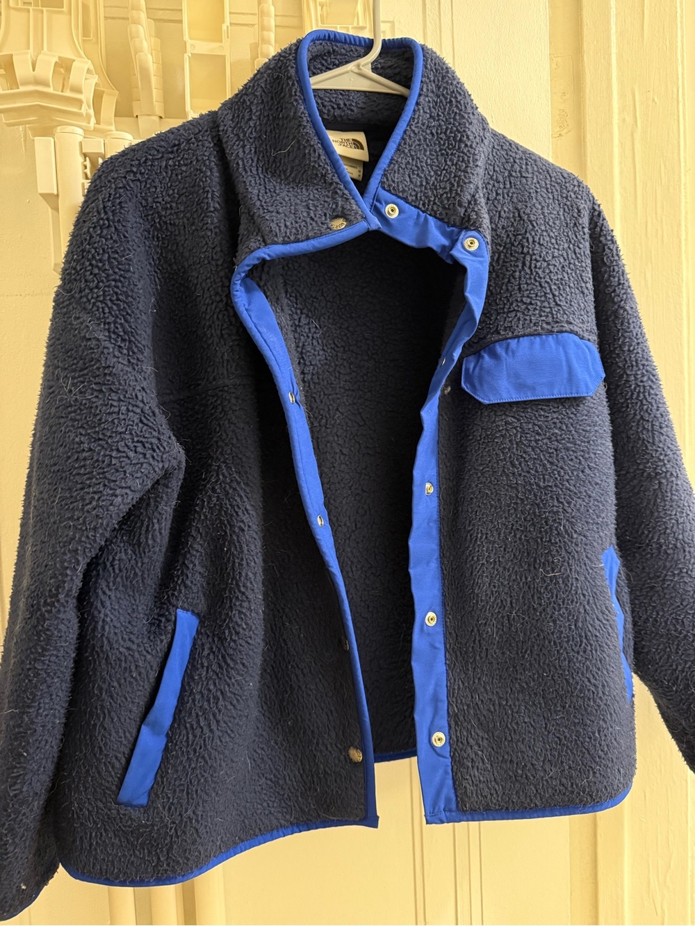 The North Face Kids Navy Sherpa Jacket with Royal Blue Trim